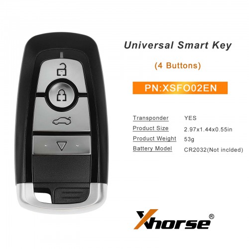 (In stock) Xhorse XSFO02EN XM38 Series 4-Button Universal Smart Key